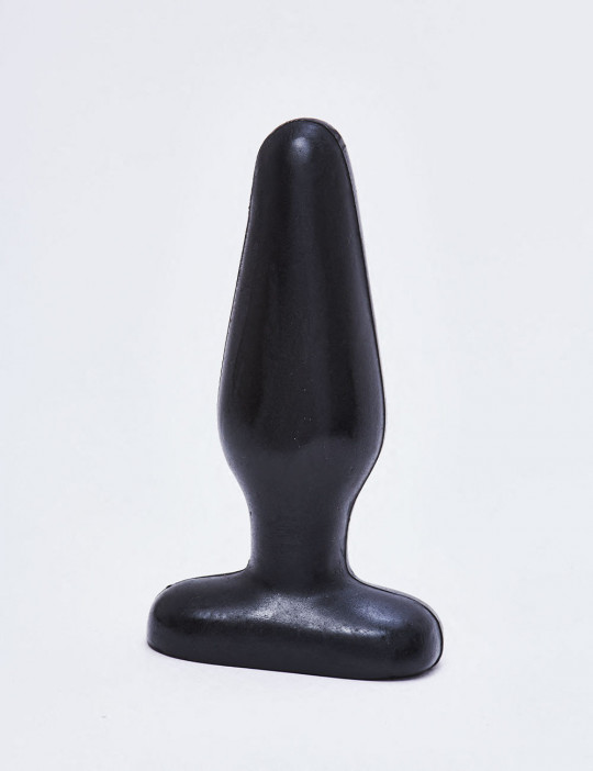 Black cone-shaped anal plug 13.5 cm cover