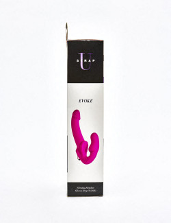 Vibrating Strapless silicone strap on Dildo Strap U Evoke packaging