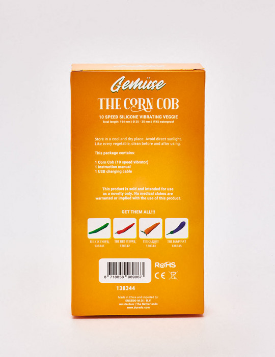 Vibrator corn from Gemuse back packaging