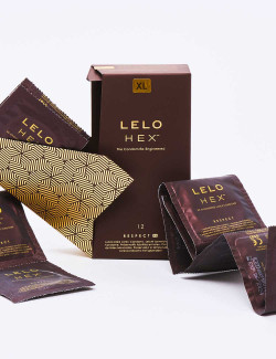 Box of 12 Respect XL Condoms Ultra Thin from Lelo Hex