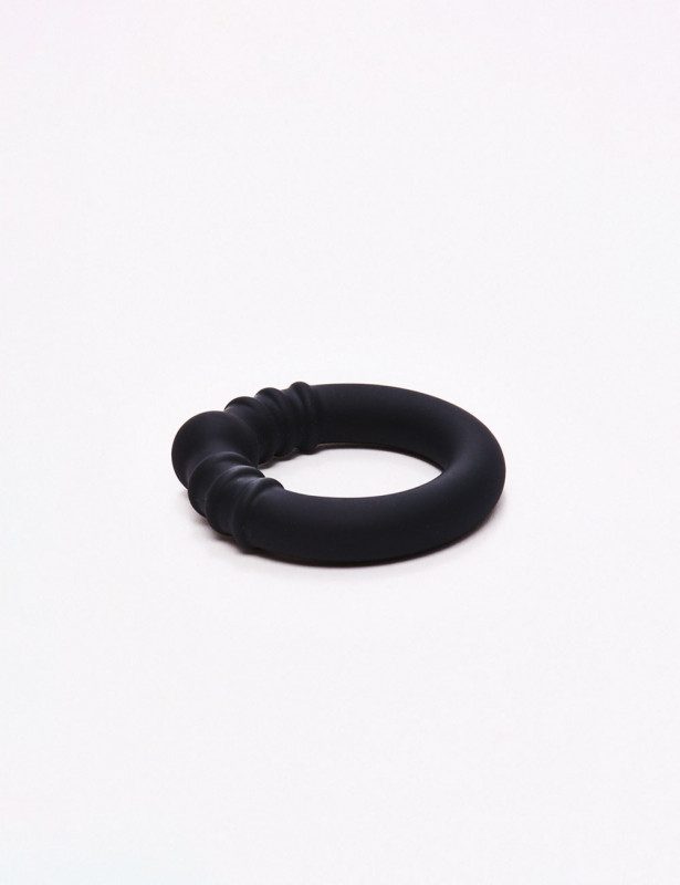 Fusion Holeshot Black Silicone Cock Ring Size M