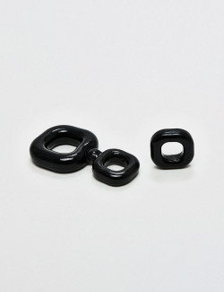 Boner kit of 2 Black TPR Cock Rings from Sport Fucker Packaging
