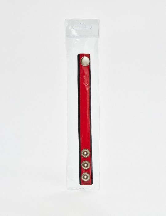 Red & Black Leather Cock Ring packaging
