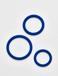 Set of 3 Blue Silicone Cock Ring from Easy Toys packaging