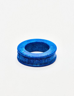 Blue Silicone Cock Ring Pig Ring from Oxballs packaging