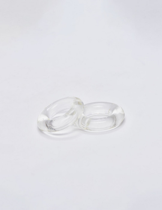 Pack of 2 transparent silicone cock ring