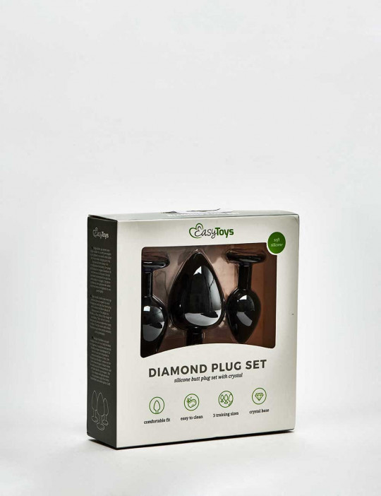 Set of 3 Diamond Butt Plug front packaging