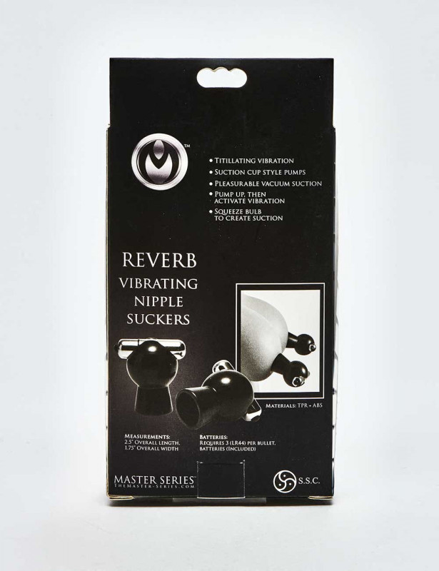 Vibrating Nipple Suckers Reverb from Master Series back packaging