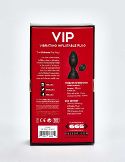 VIP Vibrating Inflatable Butt Plug with remote packaging