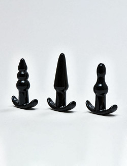 Set of 3 Vibrating Butt Plug packaging