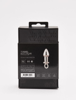 Stainless steel Tunnel Butt Plug from Sinner packaging