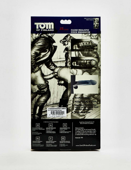 Penis Sleeve Cock Enhancer by Tom of Finland back packaging