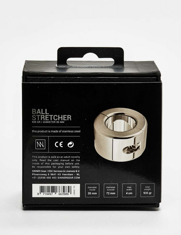 935g Steel Ball Stretcher From Sinner Gear back packaging