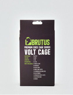 Transparent Chastity Volts Cage by Brutus packaging